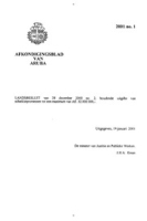 Afkondigingsblad van Aruba 2001 no. 1, DWJZ - Directie Wetgeving en Juridische Zaken