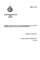 Afkondigingsblad van Aruba 2001 no. 110, DWJZ - Directie Wetgeving en Juridische Zaken