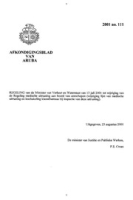 Afkondigingsblad van Aruba 2001 no. 111, DWJZ - Directie Wetgeving en Juridische Zaken