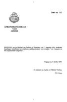 Afkondigingsblad van Aruba 2001 no. 117, DWJZ - Directie Wetgeving en Juridische Zaken