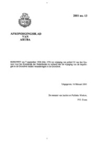 Afkondigingsblad van Aruba 2001 no. 13, DWJZ - Directie Wetgeving en Juridische Zaken