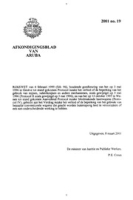 Afkondigingsblad van Aruba 2001 no. 19, DWJZ - Directie Wetgeving en Juridische Zaken