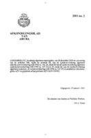 Afkondigingsblad van Aruba 2001 no. 2, DWJZ - Directie Wetgeving en Juridische Zaken