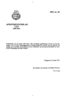 Afkondigingsblad van Aruba 2001 no. 20, DWJZ - Directie Wetgeving en Juridische Zaken