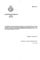Afkondigingsblad van Aruba 2001 no. 4, DWJZ - Directie Wetgeving en Juridische Zaken