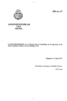 Afkondigingsblad van Aruba 2001 no. 57, DWJZ - Directie Wetgeving en Juridische Zaken