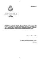 Afkondigingsblad van Aruba 2001 no. 70, DWJZ - Directie Wetgeving en Juridische Zaken