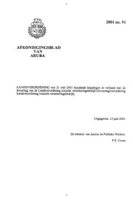 Afkondigingsblad van Aruba 2001 no. 91, DWJZ - Directie Wetgeving en Juridische Zaken