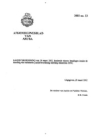 Afkondigingsblad van Aruba 2002 no. 33, DWJZ - Directie Wetgeving en Juridische Zaken