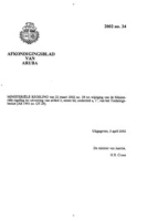 Afkondigingsblad van Aruba 2002 no. 34, DWJZ - Directie Wetgeving en Juridische Zaken