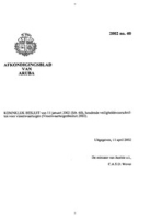 Afkondigingsblad van Aruba 2002 no. 40, DWJZ - Directie Wetgeving en Juridische Zaken