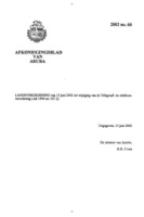 Afkondigingsblad van Aruba 2002 no. 60, DWJZ - Directie Wetgeving en Juridische Zaken