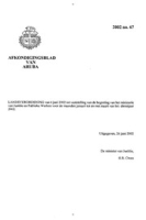 Afkondigingsblad van Aruba 2002 no. 67, DWJZ - Directie Wetgeving en Juridische Zaken