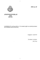 Afkondigingsblad van Aruba 2002 no. 69, DWJZ - Directie Wetgeving en Juridische Zaken