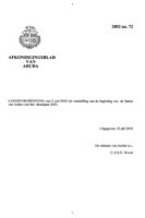 Afkondigingsblad van Aruba 2002 no. 72, DWJZ - Directie Wetgeving en Juridische Zaken
