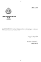 Afkondigingsblad van Aruba 2002 no. 73, DWJZ - Directie Wetgeving en Juridische Zaken