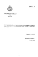 Afkondigingsblad van Aruba 2002 no. 74, DWJZ - Directie Wetgeving en Juridische Zaken