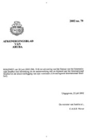Afkondigingsblad van Aruba 2002 no. 79, DWJZ - Directie Wetgeving en Juridische Zaken
