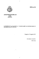 Afkondigingsblad van Aruba 2002 no. 86, DWJZ - Directie Wetgeving en Juridische Zaken
