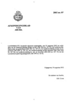 Afkondigingsblad van Aruba 2002 no. 87, DWJZ - Directie Wetgeving en Juridische Zaken