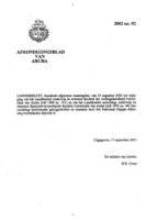 Afkondigingsblad van Aruba 2002 no. 92, DWJZ - Directie Wetgeving en Juridische Zaken