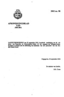 Afkondigingsblad van Aruba 2002 no. 98, DWJZ - Directie Wetgeving en Juridische Zaken