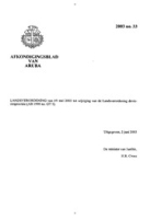 Afkondigingsblad van Aruba 2003 no. 33, DWJZ - Directie Wetgeving en Juridische Zaken