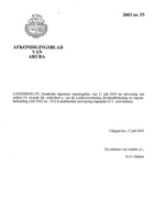 Afkondigingsblad van Aruba 2003 no. 53, DWJZ - Directie Wetgeving en Juridische Zaken