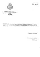 Afkondigingsblad van Aruba 2004 no. 43, DWJZ - Directie Wetgeving en Juridische Zaken