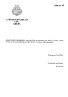 Afkondigingsblad van Aruba 2004 no. 45, DWJZ - Directie Wetgeving en Juridische Zaken