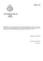 Afkondigingsblad van Aruba 2004 no. 46, DWJZ - Directie Wetgeving en Juridische Zaken