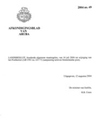 Afkondigingsblad van Aruba 2004 no. 49, DWJZ - Directie Wetgeving en Juridische Zaken