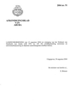 Afkondigingsblad van Aruba 2004 no. 51, DWJZ - Directie Wetgeving en Juridische Zaken