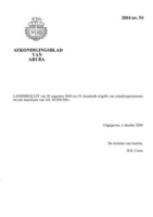 Afkondigingsblad van Aruba 2004 no. 54, DWJZ - Directie Wetgeving en Juridische Zaken