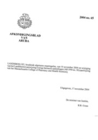 Afkondigingsblad van Aruba 2004 no. 65, DWJZ - Directie Wetgeving en Juridische Zaken