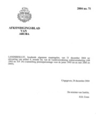 Afkondigingsblad van Aruba 2004 no. 71, DWJZ - Directie Wetgeving en Juridische Zaken