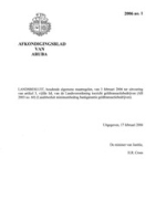 Afkondigingsblad van Aruba 2006 no. 1, DWJZ - Directie Wetgeving en Juridische Zaken