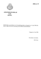 Afkondigingsblad van Aruba 2006 no. 10, DWJZ - Directie Wetgeving en Juridische Zaken