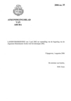 Afkondigingsblad van Aruba 2006 no. 35, DWJZ - Directie Wetgeving en Juridische Zaken
