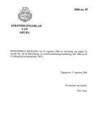 Afkondigingsblad van Aruba 2006 no. 45, DWJZ - Directie Wetgeving en Juridische Zaken