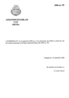 Afkondigingsblad van Aruba 2006 no. 50, DWJZ - Directie Wetgeving en Juridische Zaken