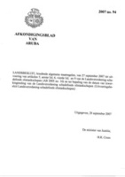 Afkondigingsblad van Aruba 2007 no. 94, DWJZ - Directie Wetgeving en Juridische Zaken