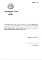 Afkondigingsblad van Aruba 2007 no. 95, DWJZ - Directie Wetgeving en Juridische Zaken