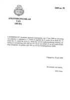 Afkondigingsblad van Aruba 2009 no. 59, DWJZ - Directie Wetgeving en Juridische Zaken