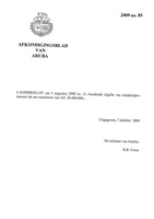 Afkondigingsblad van Aruba 2009 no. 85, DWJZ - Directie Wetgeving en Juridische Zaken