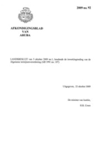 Afkondigingsblad van Aruba 2009 no. 92, DWJZ - Directie Wetgeving en Juridische Zaken