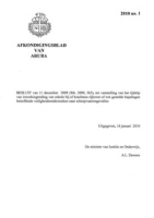 Afkondigingsblad van Aruba 2010 no. 1, DWJZ - Directie Wetgeving en Juridische Zaken