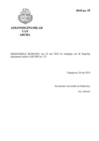 Afkondigingsblad van Aruba 2010 no. 18, DWJZ - Directie Wetgeving en Juridische Zaken