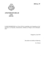Afkondigingsblad van Aruba 2010 no. 19, DWJZ - Directie Wetgeving en Juridische Zaken