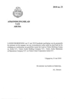 Afkondigingsblad van Aruba 2010 no. 21, DWJZ - Directie Wetgeving en Juridische Zaken